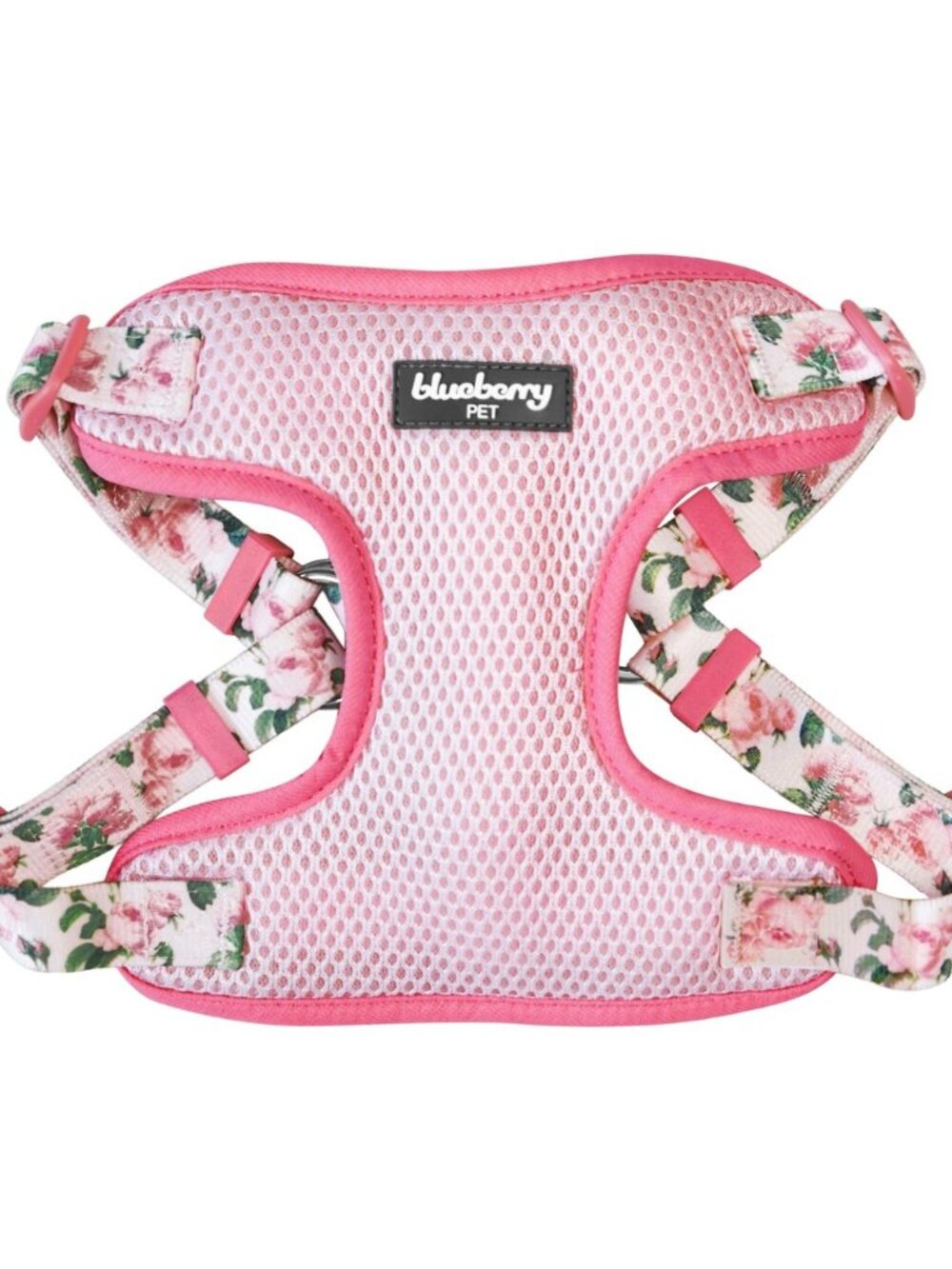 NWT - Blueberry Pet Rose Flower Print Padded Dog Harness Vest - Rose - Size L